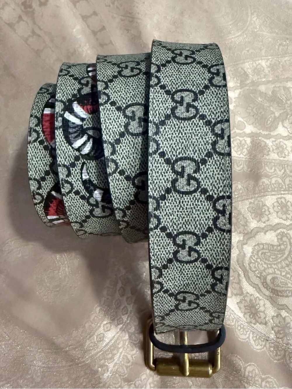Gucci Brown Beige GG Canvas Belt Bag with Gold Hardware